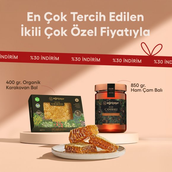 Ham Çam Balı + Organik Karakovan Petek Bal