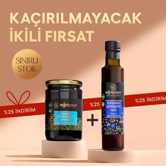 Organik Keçiboynuzu Pekmezi + Organik Çörekotu Yağı