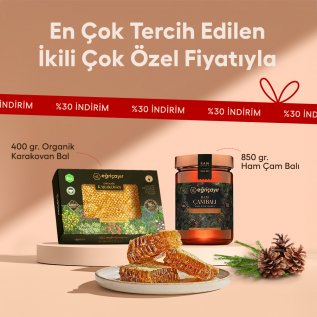 Eğriçayır Ham Çam Balı + Organik Karakovan Petek Bal